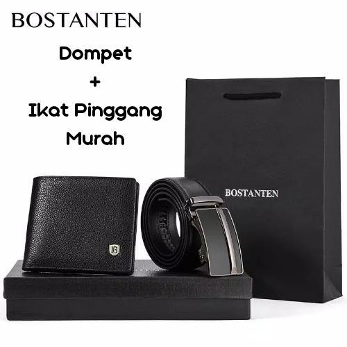 AB Dompet Pria Kulit asli BOSTANTEN FREE Ikat Pinggang