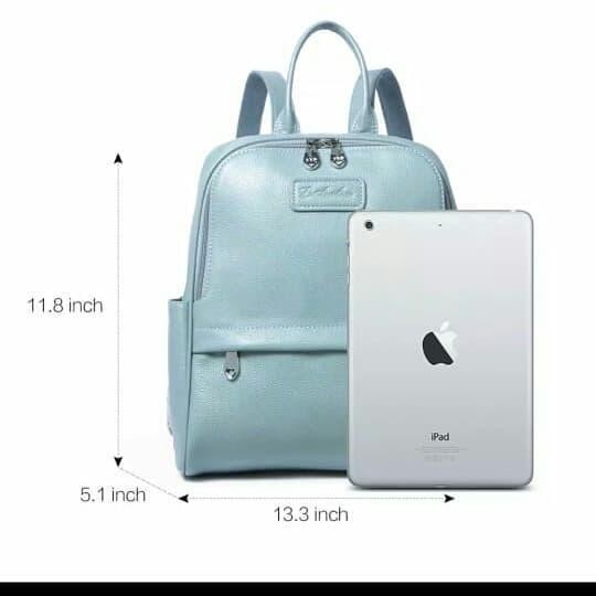 AB BOSTANTEN Ransel Kulit Asli Wanita Ransel Tas - Biru muda.