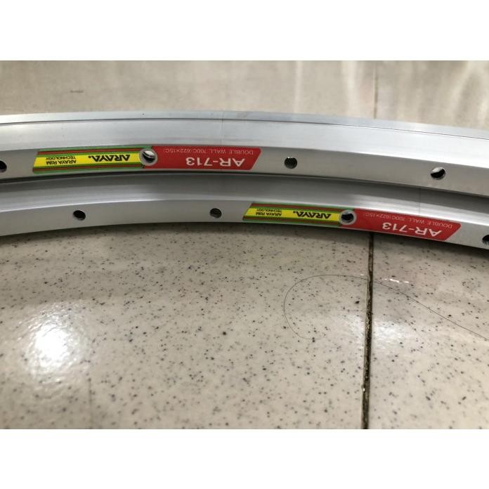 Part Sepeda Velg Rims Araya Ar 713 Silver 622 X 15C Rim Brake Nos Vintage Roadbike