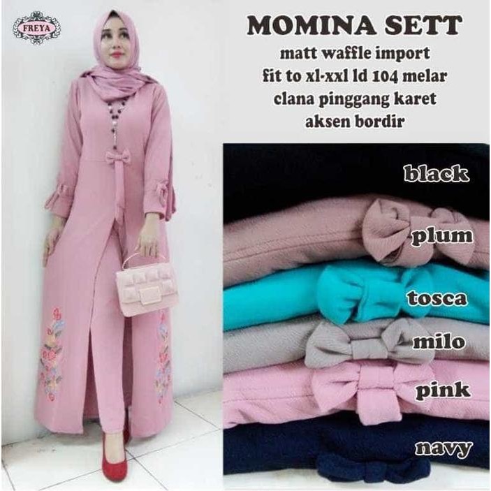 DWF momina set / setelan tunik n celana / setelan long top muslim