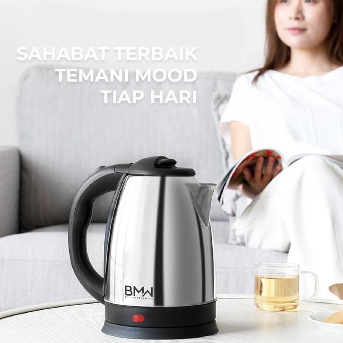 Teko Air Minum Teko Kettle Electric Kapasitas 2L Teko Listrik Stainless Steel Pemanas Air Kettle Bes
