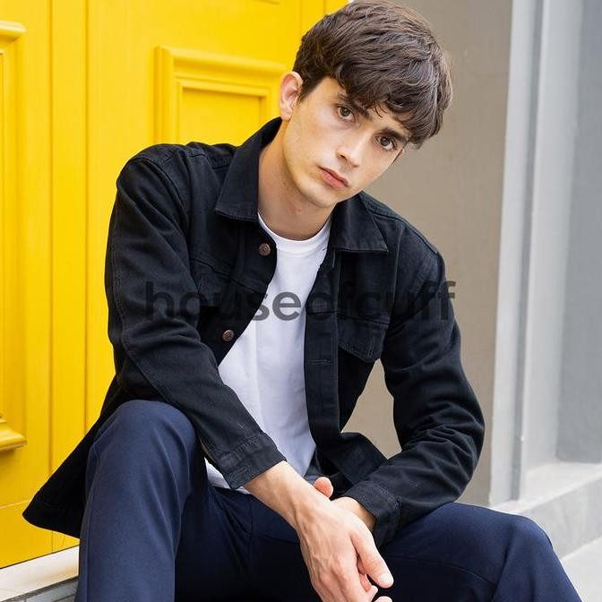 Houseofcuff Jaket Jeans Pria Polos Tebal Dilan Jaket Denim Hitam