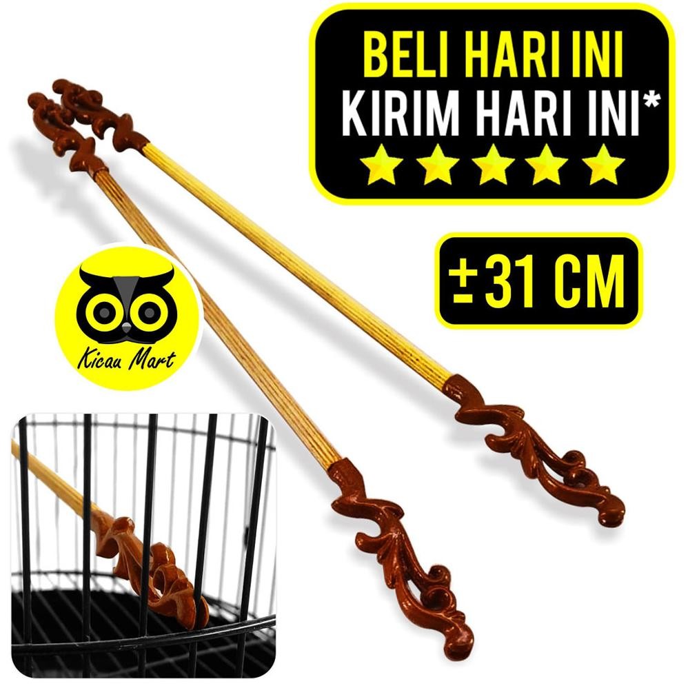 KICAU MART Tangkringan Sangkar Kandang Burung Pleci Kolibri Sogon Heloped ISI 2 PCS Klasik Ukir seru