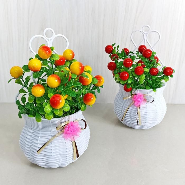 Tanaman Hias Gantung Plastik Model Buah Artificial Dekorasi Dinding