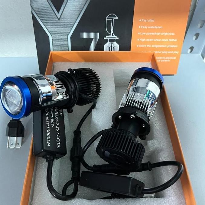 Lampu LED  Y7 Projie H4 Mini Projector Lens Lensa Mobil Motor -  Y7 -H4