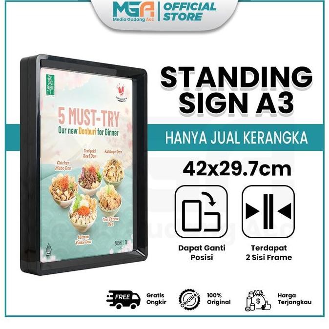 

TERMURAH - UHOOSTANDING SIGN A3 / TEMPAT BROSUR / TENT HOLDER / TENT CARD / AKRILIK DISPLAY MENU