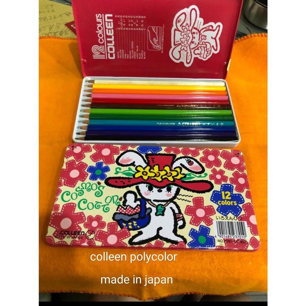 

pensil warna colleen made in japan polycolor 12 warna tin case DiM