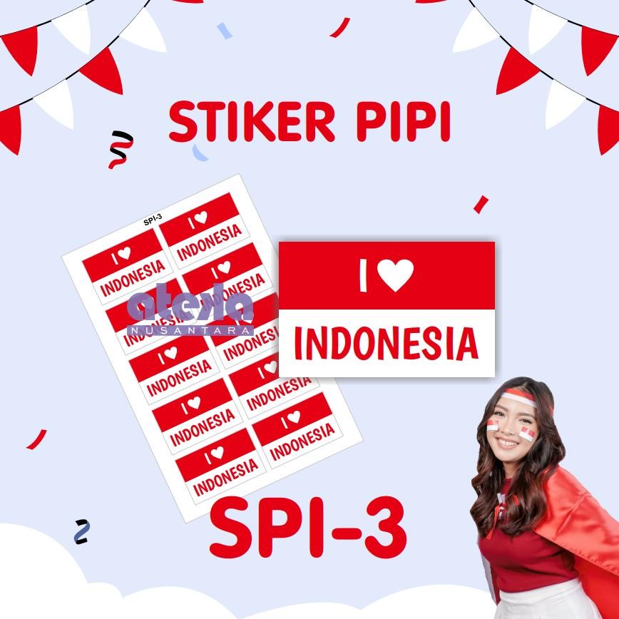 

As25 Tempelan Pipi Bendera Indonesia - Sticker Pipi Merah Putih - Indonesia 17 Agustus