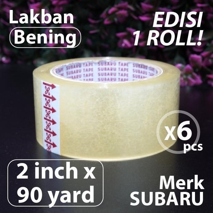 

(Depok) Paket 6 pcs - Lakban Bening 2 inch x 90 yard - Merk Subaru DiM
