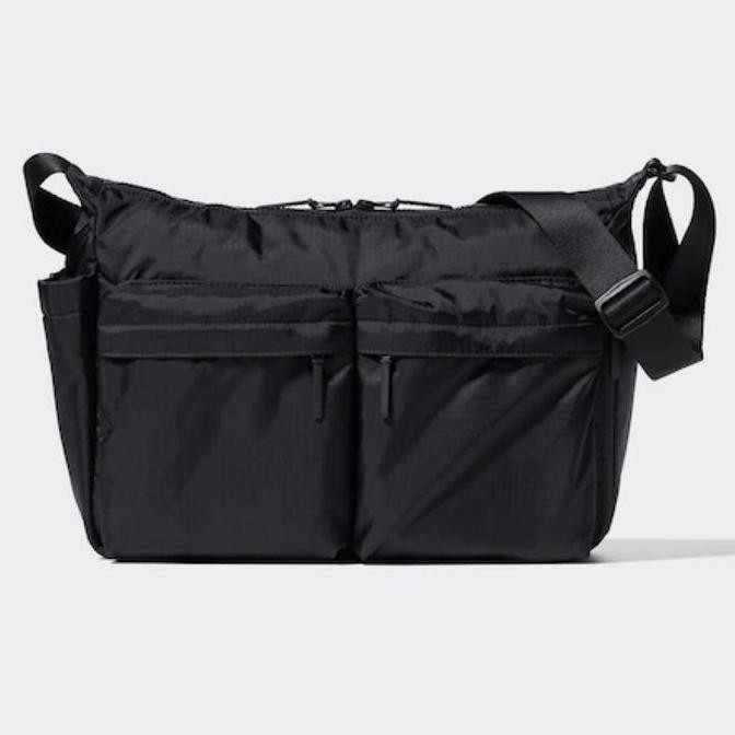 Uniqlo Waist Body Bag Tas Selempang Bahu Nylon Pria Wanita Black
