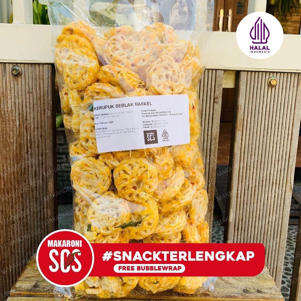 

1 Kg Kerupuk Seblak Rafael Pedas Kencur Termurah Terenak Makaroni Sos Berkualitas