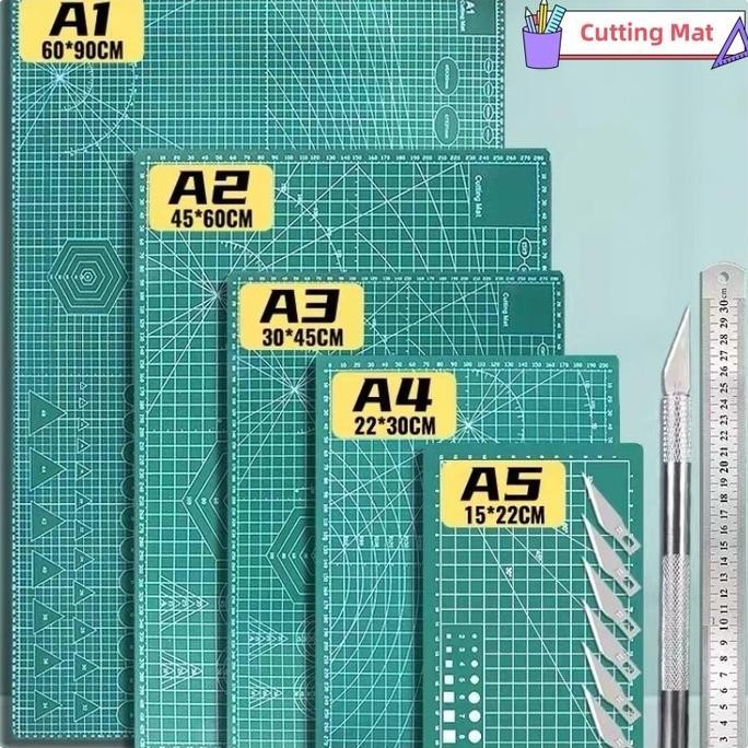 

A1 A2 A3 A4 Hijau Hitam Merah Jambu Pvc Cutting Mat / Cutting Pad Double-Sided Self-Healing / Alas Potong Kertas Cutting Mat Serba Guna / Kualitas Pvc Kuat 3 Lapis Double Sisi