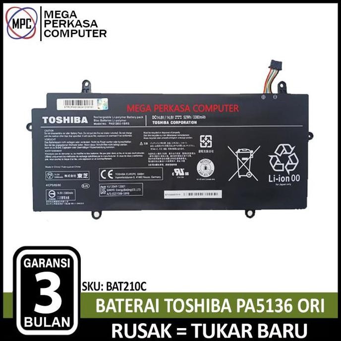 Baterai Batre Original Toshiba Portage Z30 Z30-A Z30-A1301 PA5136 PA5136U PA5136U-1BR