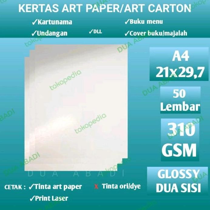 

new !!! Kertas art carton/art paper 310 gsm isi 50 lembar A4
