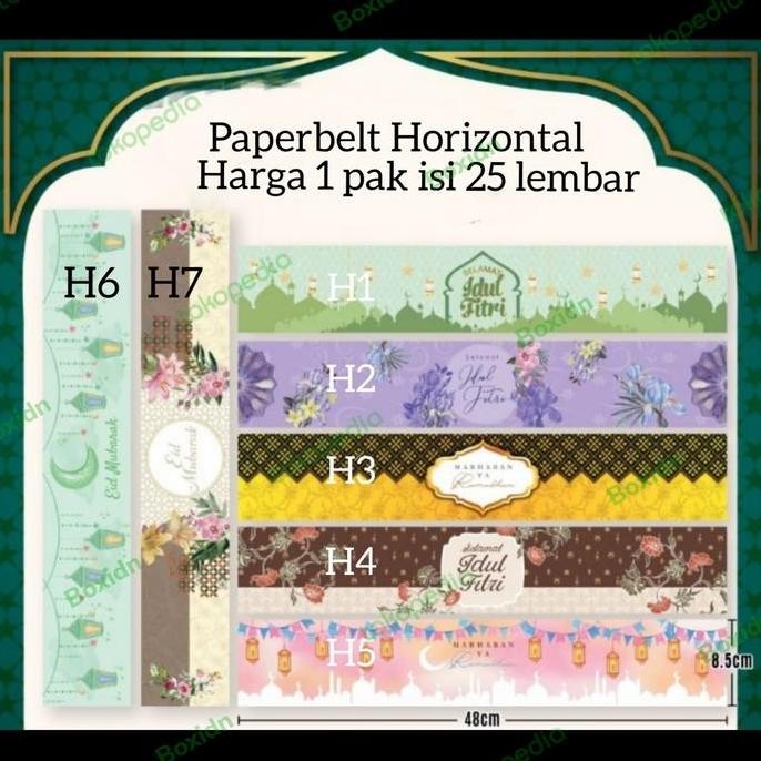 

new !!! 25pcs Paperbelt Horizontal Lebaran Sleeve Idul Fitri