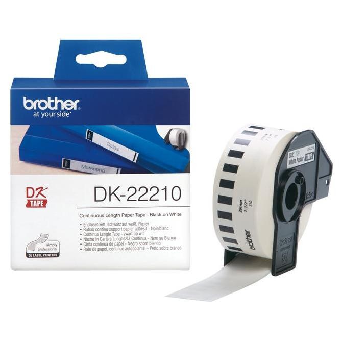 

Brother Label Tape Dk-22210 29Mm X 30.48M Continuous Length Paper Tape New Stok