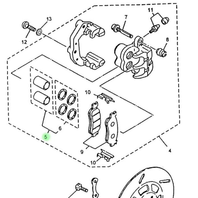 PISTON SET KALIPER CAKRAM RX KING 2002-2008,SCORPIO ORI 5BP-W0057-00 murah