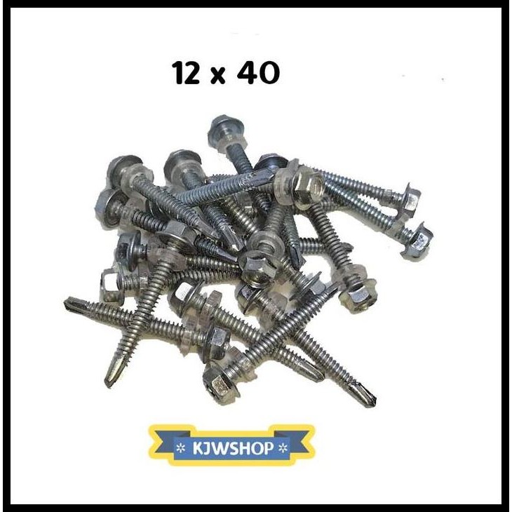 HOT DEAL BAUT DRILLING SDS BAJA RINGAN 12 X 40 BAUT ATAP ROOFING GALVALUM 4 CM 