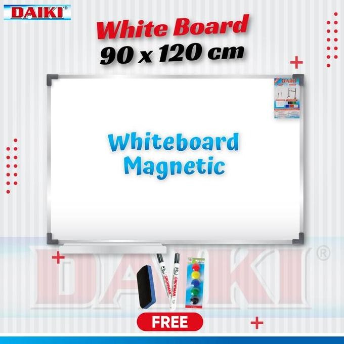 

TERBARU - Papan tulis / Whiteboard DAIKI magnetic gantung uk 90x120 cm