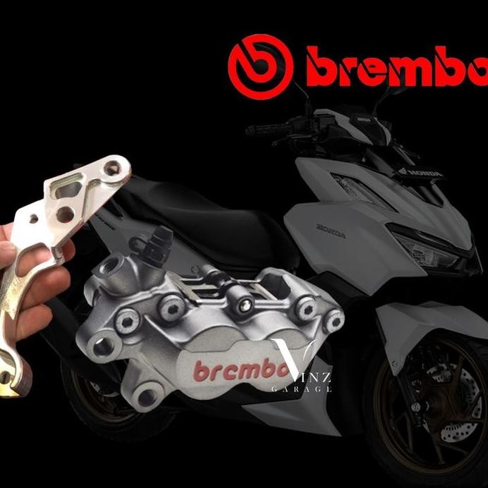 Kaliper 4 Piston Brembo Vario 160 ABS Original Brembo Grey Red Logo murah