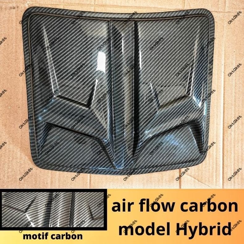 Terlaris Side Air Flow Hybrid Kap Mesin Full Carbon Mobil Univesal Fortuner Avanza Xenia Veloz Agya 