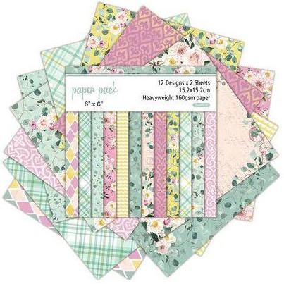 

new !!! Scrapbooking Patterned Paper 6"x6" - Flower Background (24 sheets)