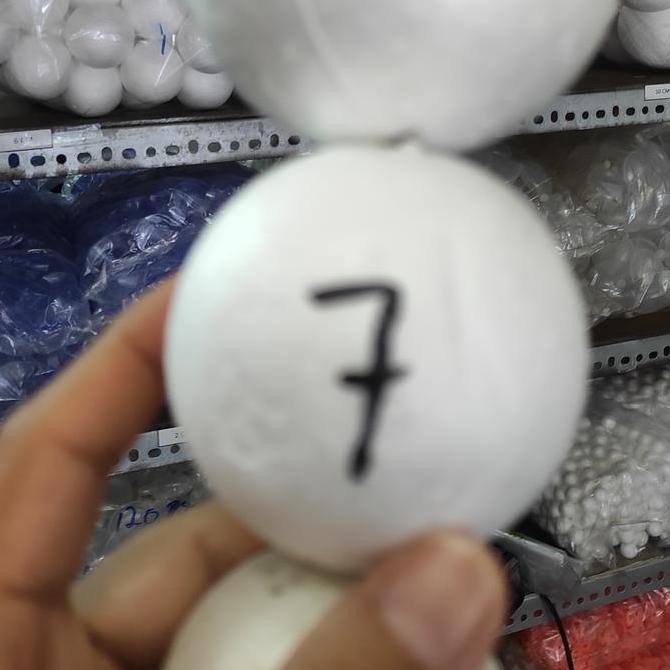 

new !!! gabus bola sterofoam 7 cm grosir kmasan paket isi 50 bulat putih murah
