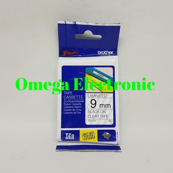 

Brother Label Tape Tze-121 - 9Mm Black On Clear Tze 121 New Stok