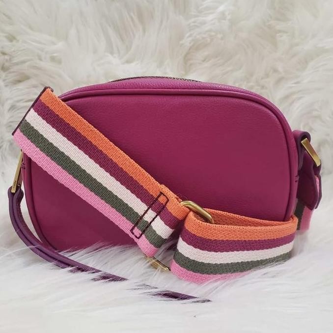 fossil maisie small camera bag magenta