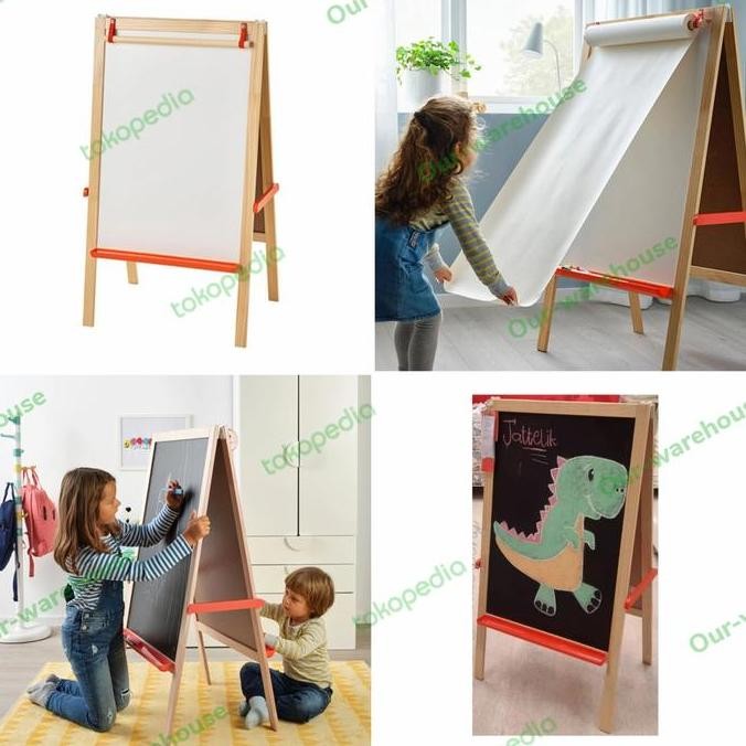 

BEBAS ONGKIR - MALAA Papan Tulis Whiteboard dan Black Board Dengan Tempat Kertas Rol