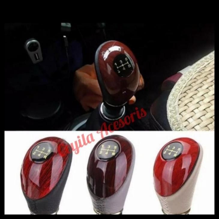 TERBARU GEAR KNOB ATUR GIGI PERSNELING MOTIF KAYU MOBIL IGNIS 
