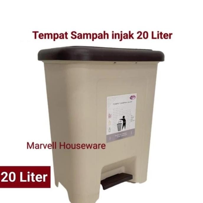 Stok Sj Tempat Sampah Bulat Injak 20 Liter Abu/Tong Sampah Injak/Dustbin Mpw