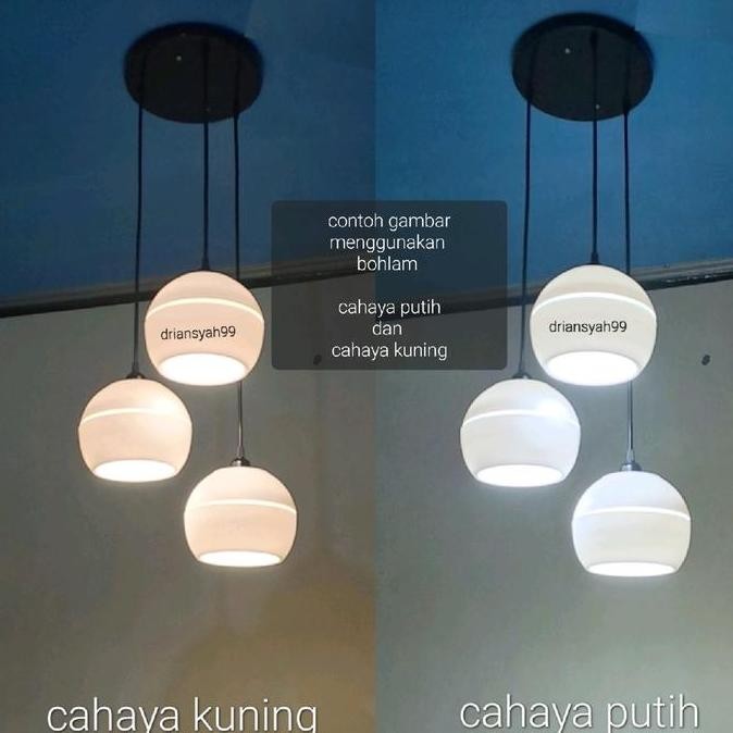 Lampu gantung 3in1 bulat lampu hias gantung minimalis