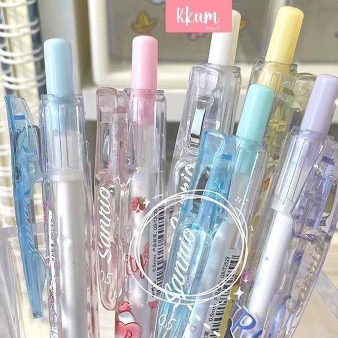 

6 PCS Pulpen gel ST 0.5mm/ Gel pen mekanik hitam SM