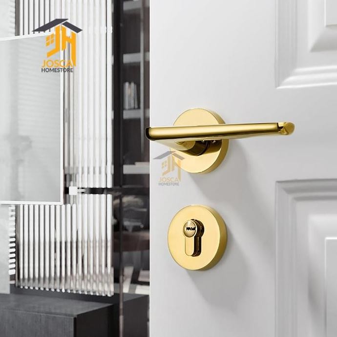 New Gagang Pintu Eropa Fullset Gold Elegant - Handle Rumah Premium Mewah