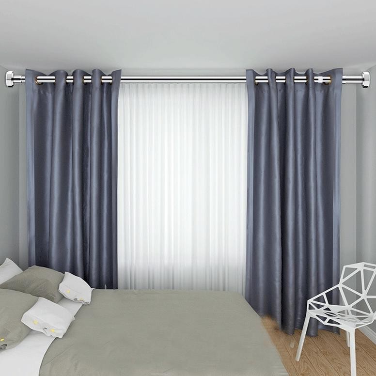 Tiang Gorden Fleksibel Jemuran Baju Tiang Besi Gorden Rel Hordeng Tiang Fleksibel Gorden Tanpa Pak G