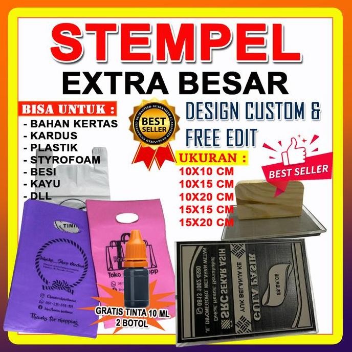 

STEMPEL CUSTOM JUMBO WATERPROOF - UNTUK PLASTIK + FREE DESAIN ASLI
