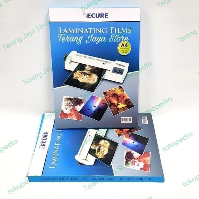 

PLASTIK LAMINATING SECURE A4 100 MICRON FILM LAMINATING ANTI AIR & AWET ASLI