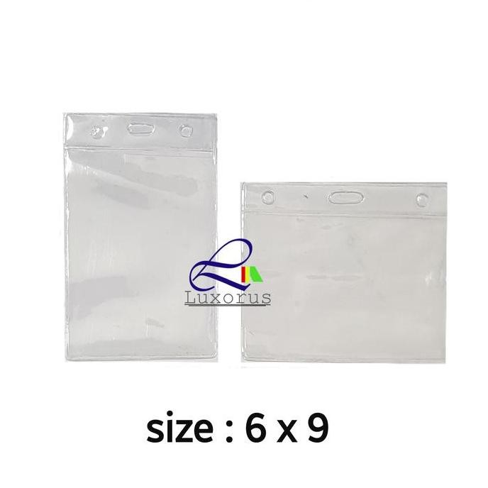 

NAME TAG ID CARD PLASTIK 6X9 7X10 8X11CM CASING LENCANA KARYAWAN ASLI