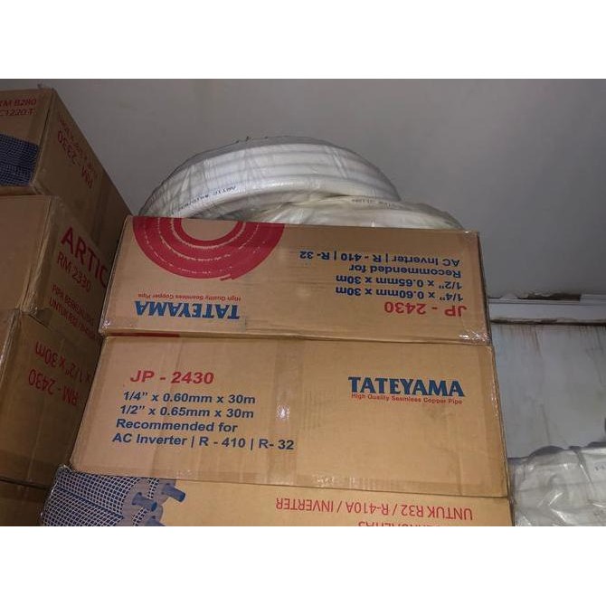 baru pipa ac tateyama meteran lengkap ac 1pk - 2pk kualitas tembaga premium