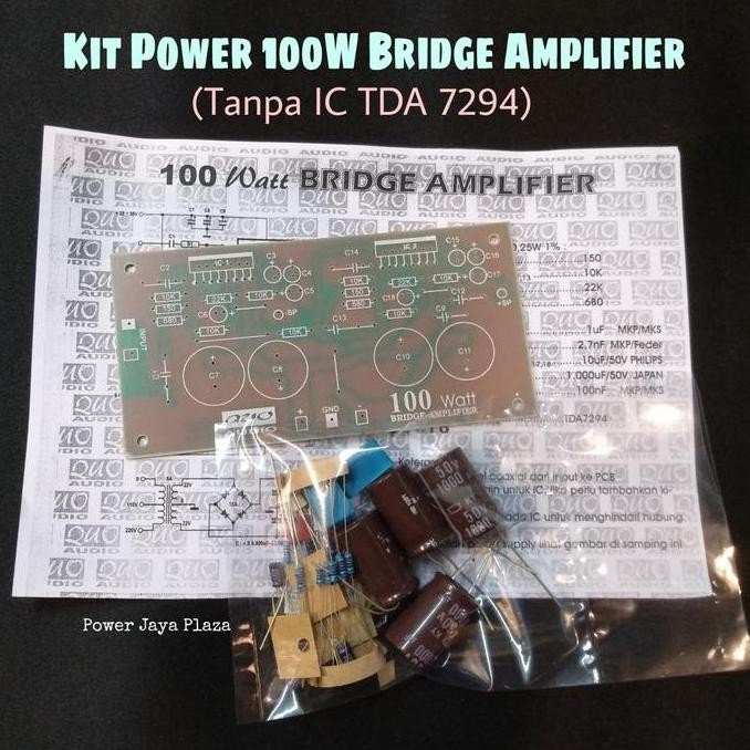 Kit Power 100W Bridge Amplifier Pcb Fibre glass TANPA IC TDA7294 READY