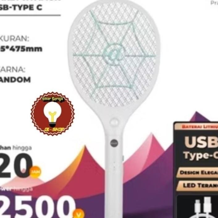 Raket Nyamuk Aoki Usbc 879 Raket Nyamuk Usbtype C Raket Nyamuk Charger Raket Nyamuk Senter Aoki