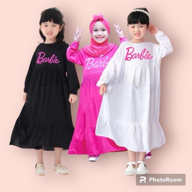 GAMIS BARBIE ANAK MODEL GAMIS BARBIE ANAK 3 - 12 TAHUN BAJU MUSLIM ANAK PEREMPUAN
