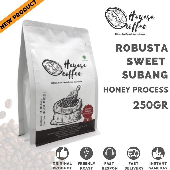 

READY KOPI ROBUSTA SUBANG HONEY PROCESS 250GR - ROASTED BEANS NATURAL