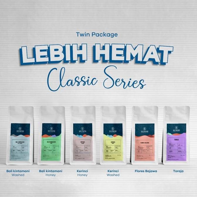 

READY TWIN PACK BIJI KOPI INDONESIA CLASSIC SERIES - PAKET BUNDLING HEMAT 30%