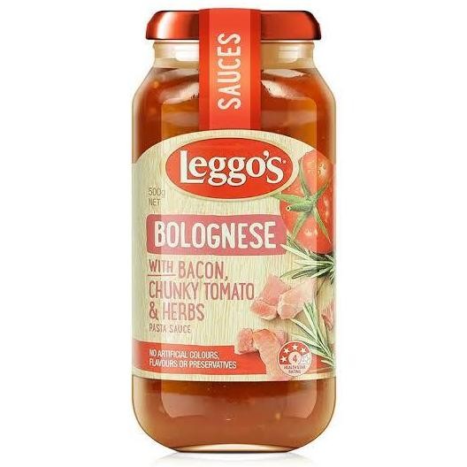 

leggo's bolognese with bacon chunky tomato & herbs 500gr (non halal)