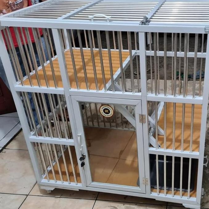 Kandang Kucing Alumunium 1 Pintu 3 Tingkat