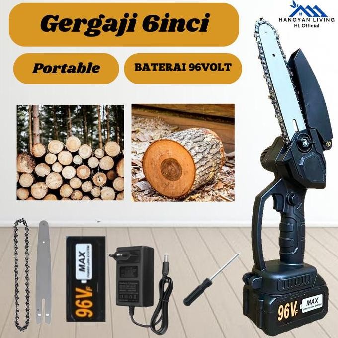 gergaji mesin mini portable cordless baterai potong kayu kecil praktis berkualitas