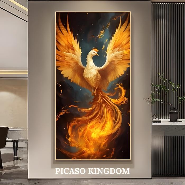 Lukisan Porcelain Painting 5D Diamond - Phoenix - Aluminium Frame