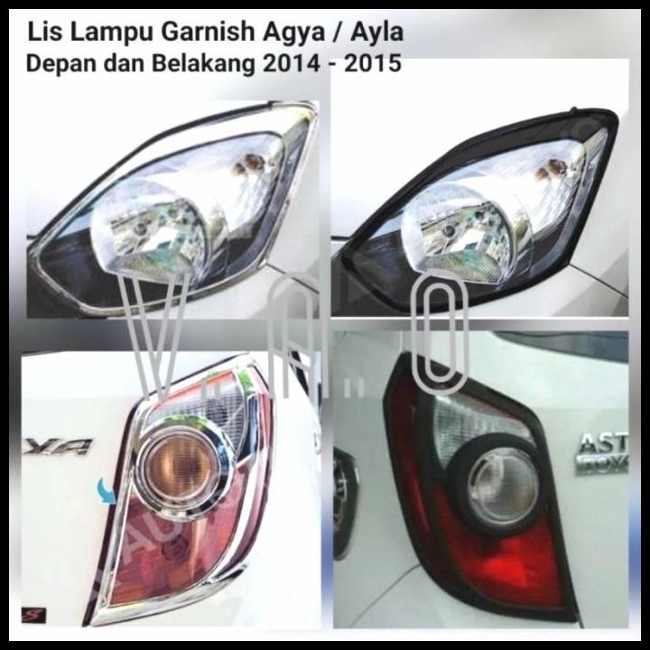 TERMURAH PAKET GARNISH DEPAN BELAKANG AGYA AYLA 2014 2015 CHROME HITAM 